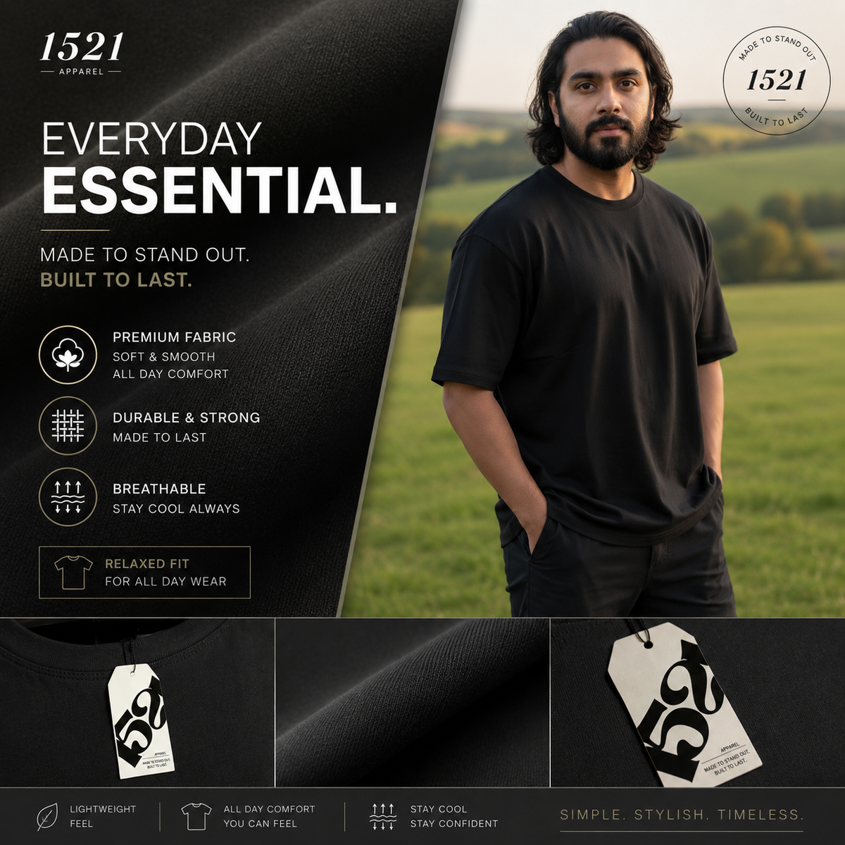 Charcoal Drop Shoulder