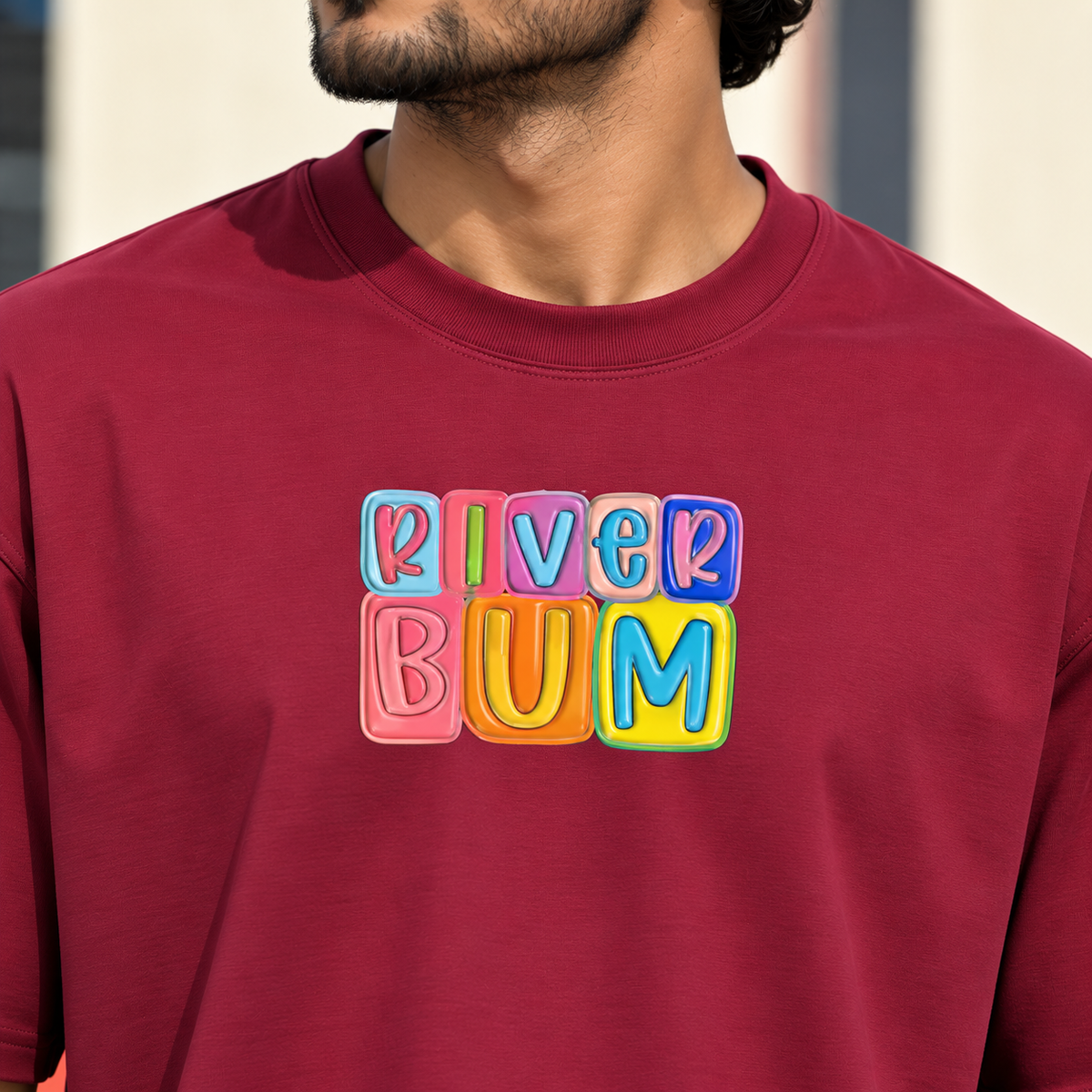 Designed Drop Ts-Burgundy