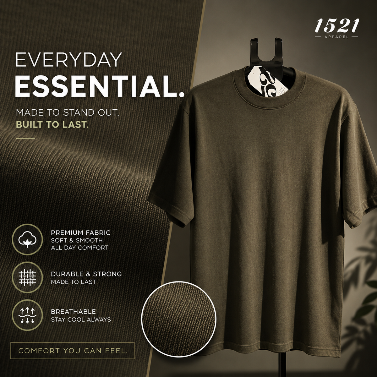 Olive Drop Shoulder T-Shirt