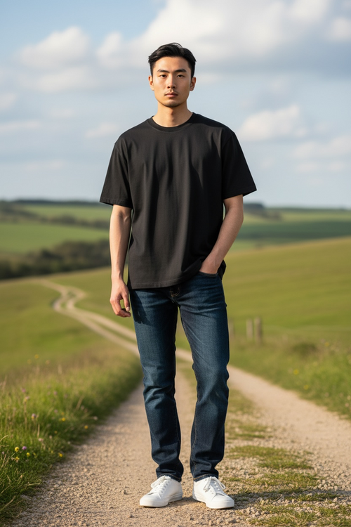 Black Drop Shoulder