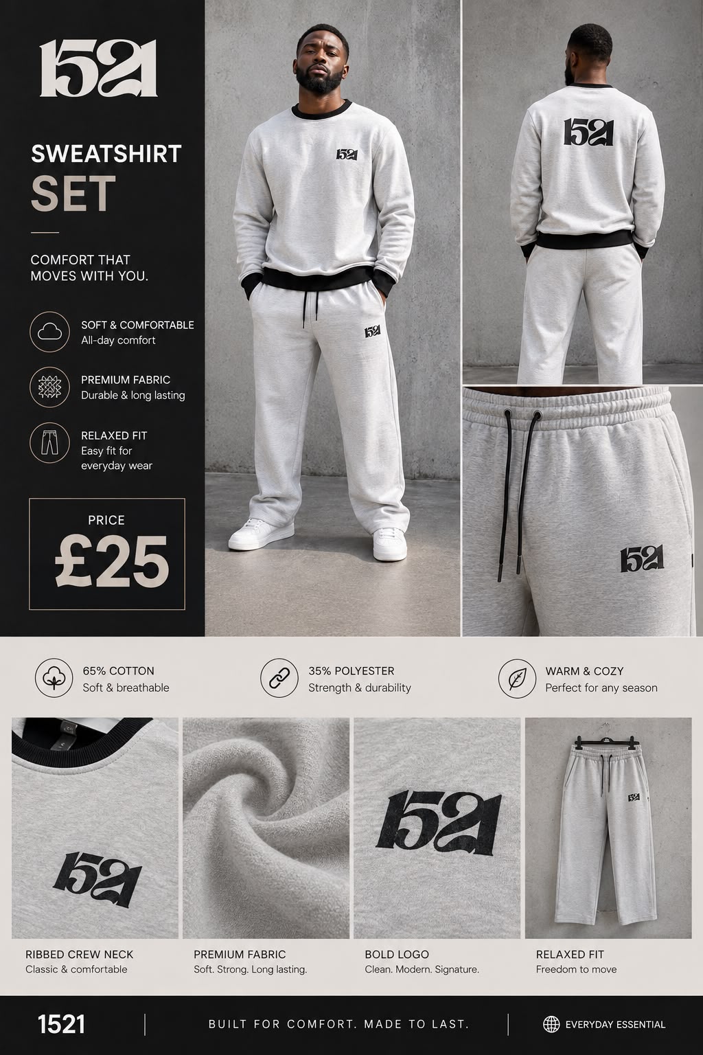 Grey Sweat-Suite Set